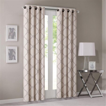 Madison Park Fretwork Print Window Curtain, Beige MP40-2019